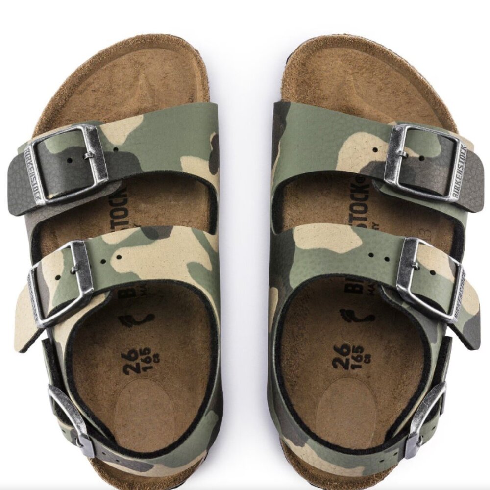 Birkenstock Kids Green Camouflage Sandals